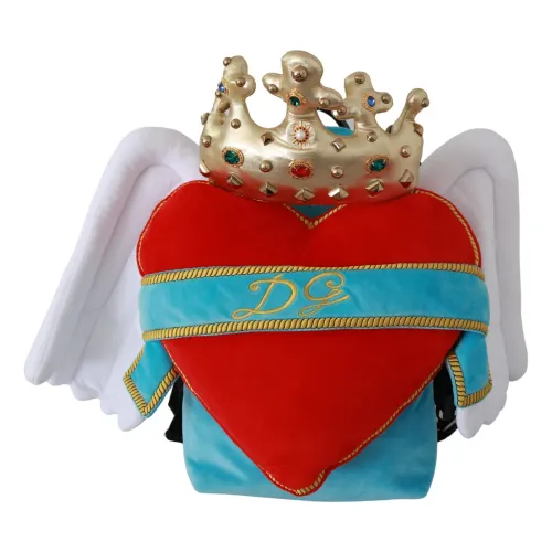 Dolce & Gabbana , Heart Wings Crown School Backpack ,Blue female, Sizes: ONE SIZE