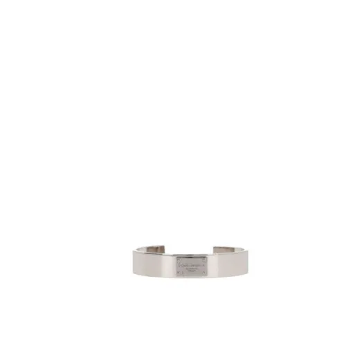 Dolce & Gabbana , Iconic Engraved Logo Bracelet ,Gray male, Sizes: ONE SIZE