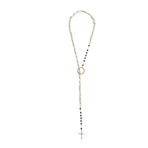 Dolce & Gabbana , Italian Brass Cross Necklace ,Yellow female, Sizes: ONE SIZE