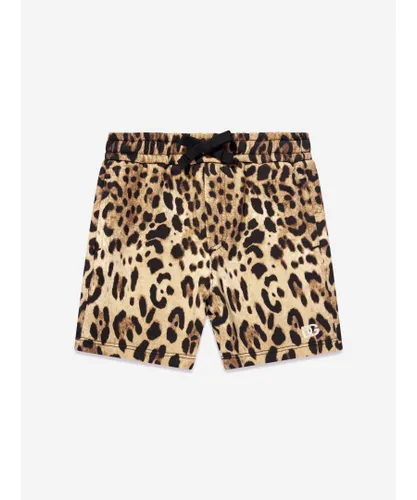 Dolce & Gabbana Kids Baby Girls Leopard Shorts in Beige