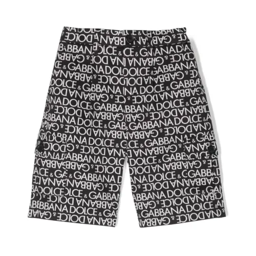 Dolce & Gabbana , Kids Black Cargo Bermuda Shorts ,Black male, Sizes: