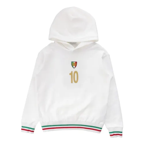 Dolce & Gabbana , Kids Hooded Sweatshirt ,White male, Sizes: