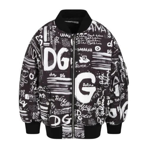 Dolce & Gabbana , Kids Jackets by DG ,Black male, Sizes: