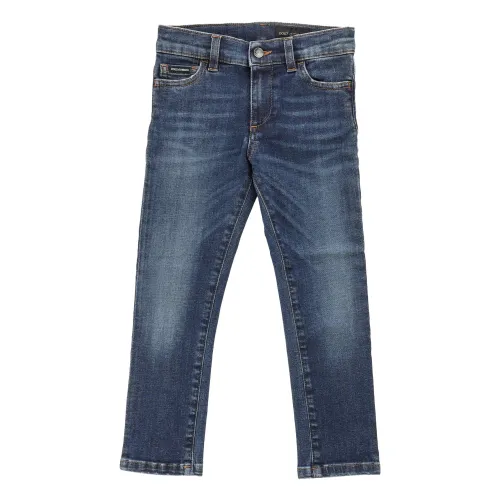 Dolce & Gabbana , Kids Jeans Pants - Regular Fit ,Blue male, Sizes: