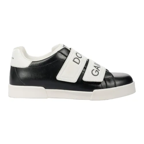 Dolce & Gabbana , Kids Leather Sneakers ,Black male, Sizes: