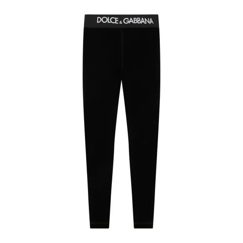 Dolce & Gabbana , Kids Leggings by DG ,Black female, Sizes: