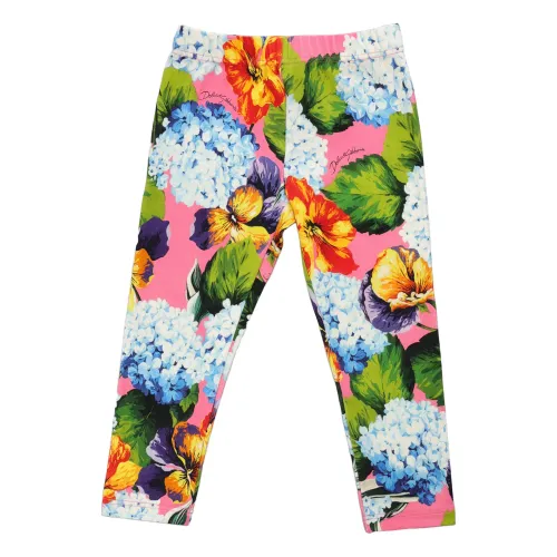 Dolce & Gabbana , Kids Leggings - Regular Fit - Rosa ,Multicolor female, Sizes: