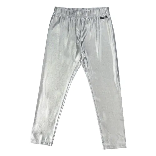 Dolce & Gabbana , Kids Leggings - Regular Fit - Silver ,Gray female, Sizes: