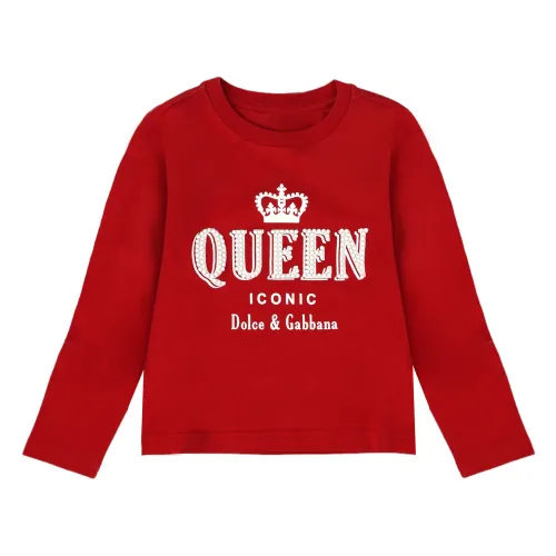 Dolce & Gabbana , Kids Logo T-Shirt ,Red female, Sizes:
