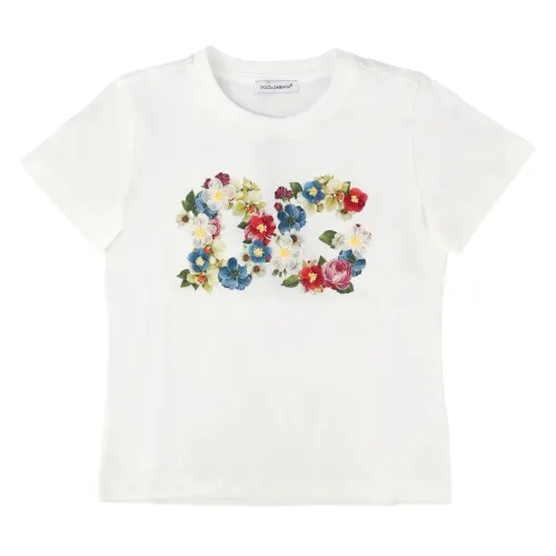 Dolce & Gabbana , Kids Logo T-Shirt ,White female, Sizes: