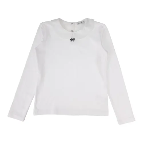 Dolce & Gabbana , Kids Long Sleeve T-Shirt ,White female, Sizes: