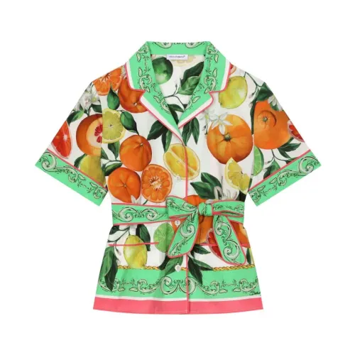 Dolce & Gabbana , Kids MultiColour Shirts Orange Lemon ,Multicolor female, Sizes: