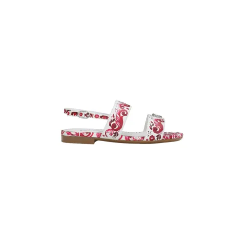 Dolce & Gabbana , Kids Pink Majolica Print Sandals ,Multicolor female, Sizes: