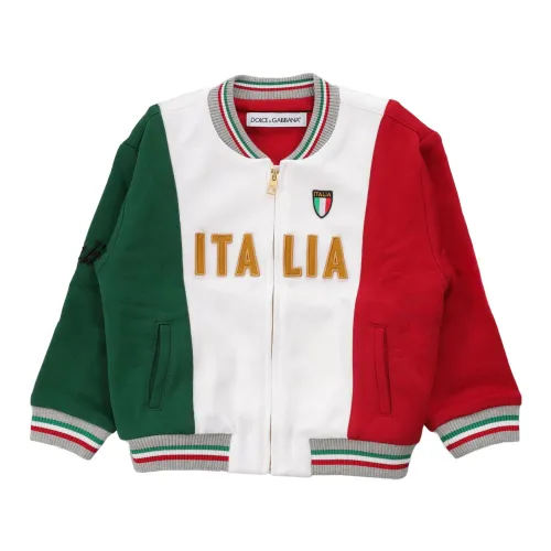 Dolce & Gabbana , Kids Sweatshirt - Regular Fit - 100% Cotton ,White male, Sizes: