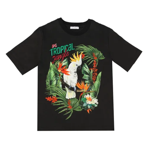 Dolce & Gabbana , Kids T-Shirt ,Black female, Sizes: