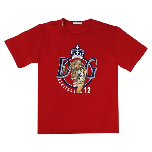 Dolce & Gabbana , Kids T-Shirt ,Red male, Sizes: