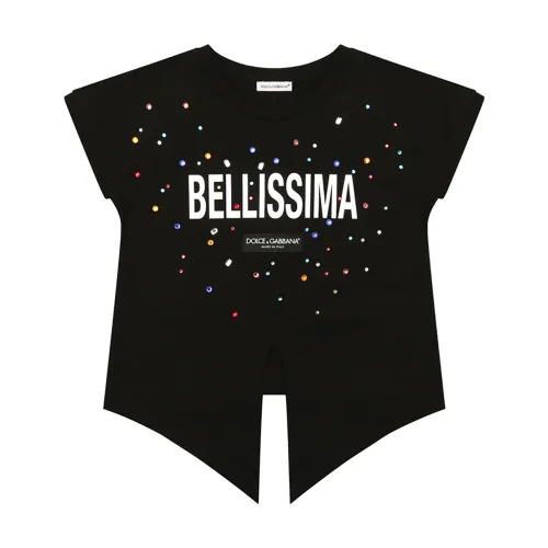 Dolce & Gabbana , Kids T-Shirt - Regular Fit - Black ,Black female, Sizes: