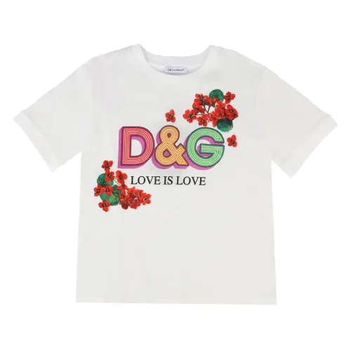 Dolce & Gabbana , Kids T-Shirt ,White female, Sizes: