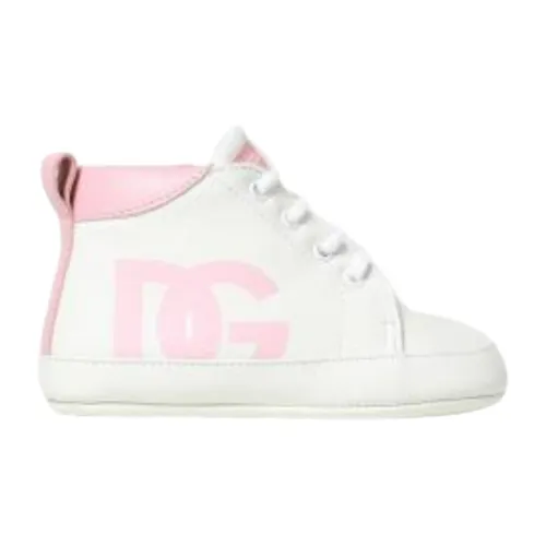 Dolce & Gabbana , Kids White Leather Pre-Walker Shoes ,White female, Sizes: