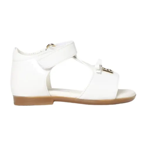 Dolce & Gabbana , Kids White Sandals with Ankle Strap ,White female, Sizes: