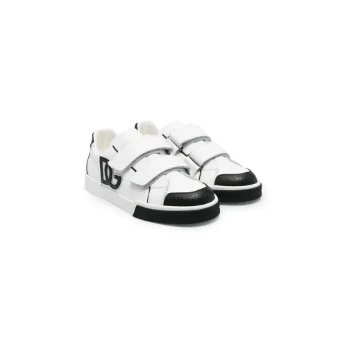 Dolce & Gabbana , Kids White Sneakers with DG Logo ,White male, Sizes: