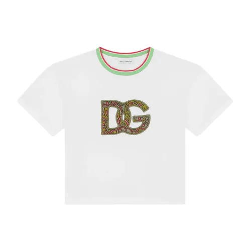 Dolce & Gabbana , Kids White T-Shirt Regular Fit Cotton ,White female, Sizes: