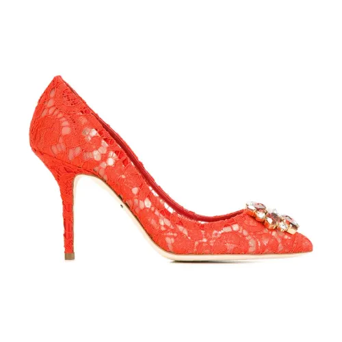 Dolce & Gabbana , Lace Rainbow Pumps ,Red female, Sizes: