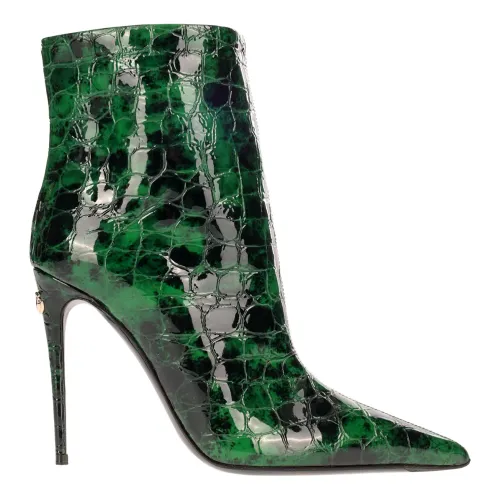 Dolce & Gabbana , Leather Ankle Boots ,Green female, Sizes: