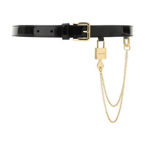 Dolce & Gabbana , Leather Belt 2cm Height ,Black female, Sizes: