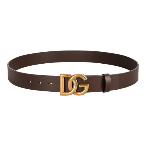 Dolce & Gabbana , Leather Belt ,Brown male, Sizes: