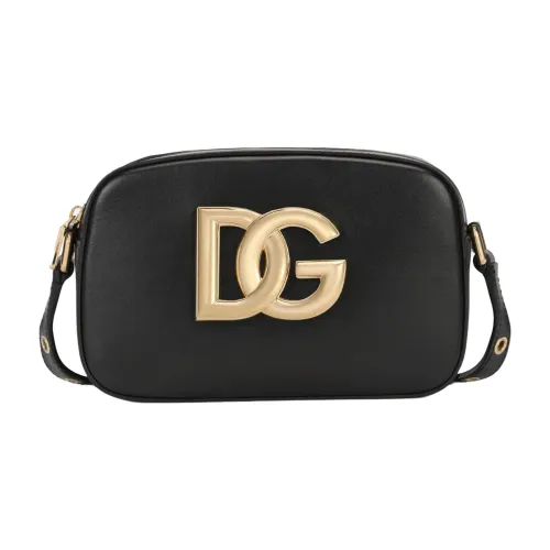 Dolce & Gabbana , Leather Crossbody Bag, Made in Italy ,Black female, Sizes: ONE SIZE