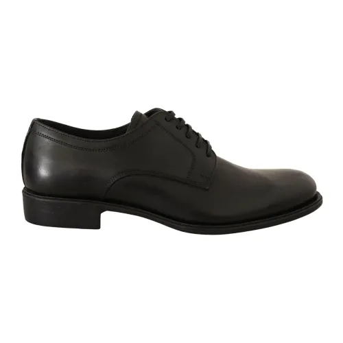 Dolce & Gabbana , Leather Derbies Lace Up Rounded Toe ,Black male, Sizes: