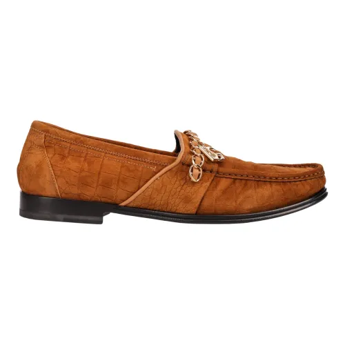 Dolce & Gabbana , Leather Loafers ,Brown male, Sizes: