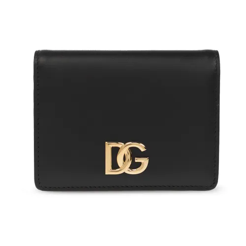 Dolce & Gabbana , Leather wallet with logo ,Black female, Sizes: ONE SIZE