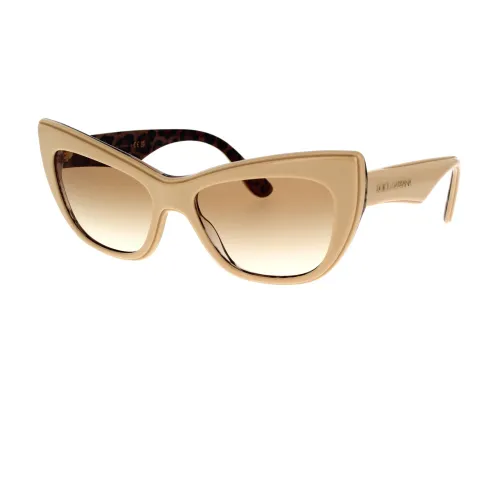 Dolce & Gabbana , Leopard Print Cat-Eye Sunglasses ,Beige female, Sizes: