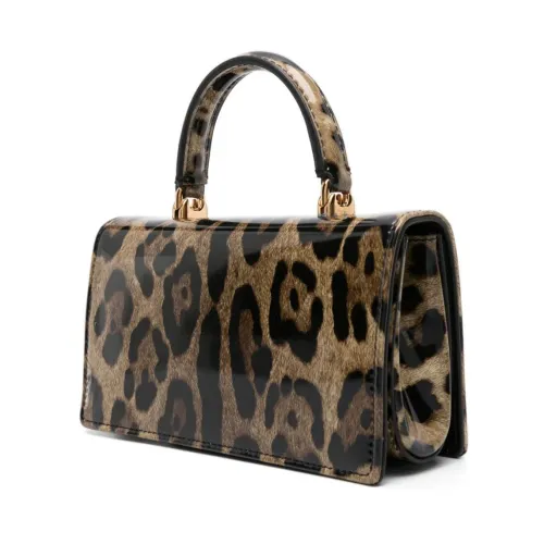 Dolce & Gabbana , Leopard-print Crossbody Bag, Brown ,Brown female, Sizes: ONE SIZE