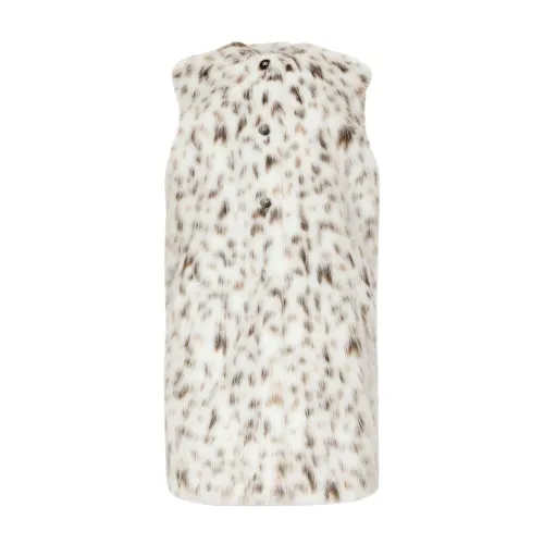 Dolce & Gabbana , Leopard Print Faux-Fur Gilet ,White female, Sizes: