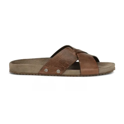 Dolce & Gabbana , Light Brown Crossover Flat Slides ,Brown male, Sizes: