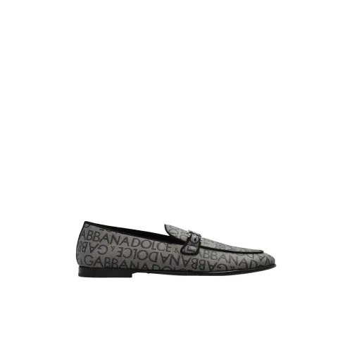 Dolce & Gabbana , Loafers with monogram ,Gray male, Sizes: