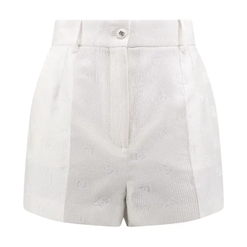 Dolce & Gabbana , Logo Cotton Blend Shorts ,White female, Sizes: