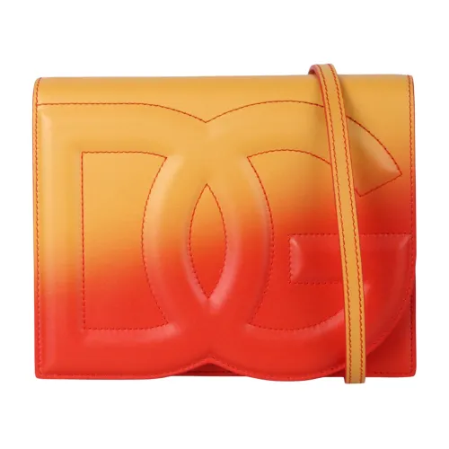 Dolce & Gabbana , Logo-Embossed Ombrè-Print Crossbody Bag ,Orange female, Sizes: ONE SIZE