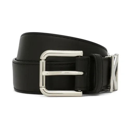 Dolce & Gabbana , Logo-Plaque Buckle Belt ,Black female, Sizes: