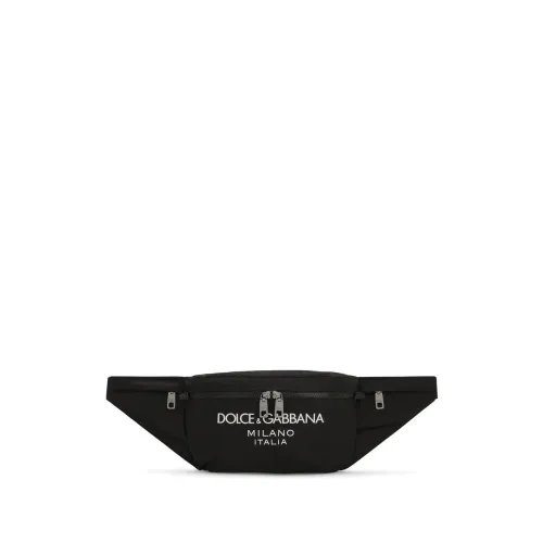Dolce & Gabbana , Logo-Print Belt Bag Black ,Black male, Sizes: ONE SIZE