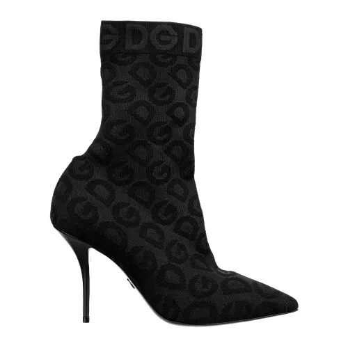 Dolce & Gabbana , Logo Sock Boots ,Black female, Sizes: