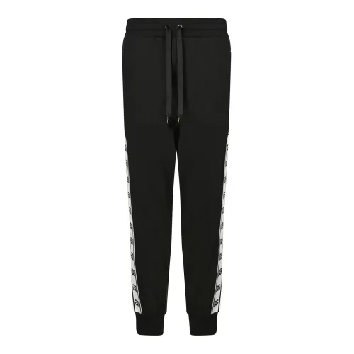 Dolce & Gabbana , Logo-Tape Sweatpants, Classic Black ,Black male, Sizes: