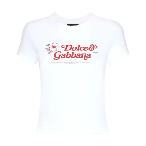 Dolce & Gabbana , Logo White T-shirt by DG ,White female, Sizes: