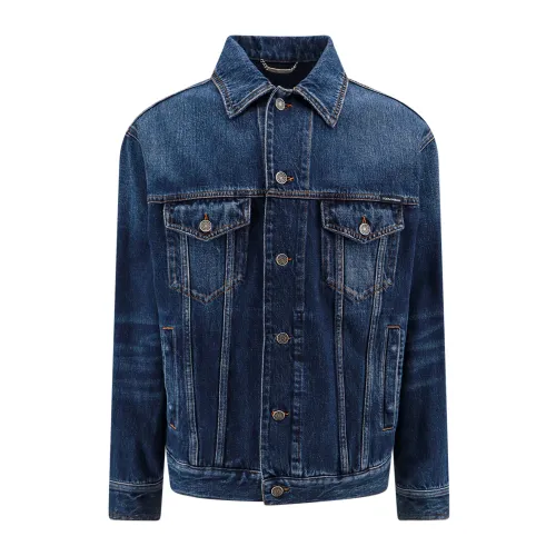 Dolce & Gabbana , Logoed Denim Jacket ,Blue male, Sizes: