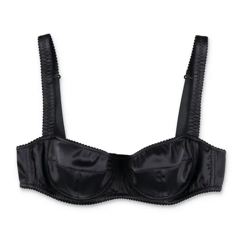 Dolce & Gabbana , Luxurious Black Balconette Bra - Aw23 ,Black female, Sizes: