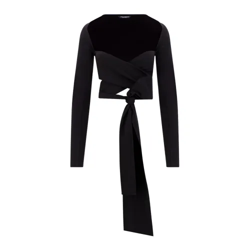 Dolce & Gabbana , Luxurious Black Viscose Blend Shrug Top ,Black female, Sizes: