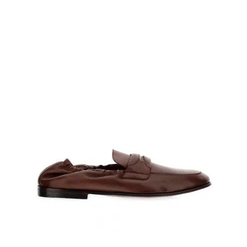 Dolce & Gabbana , Luxurious Leather Loafers for Men ,Brown male, Sizes: